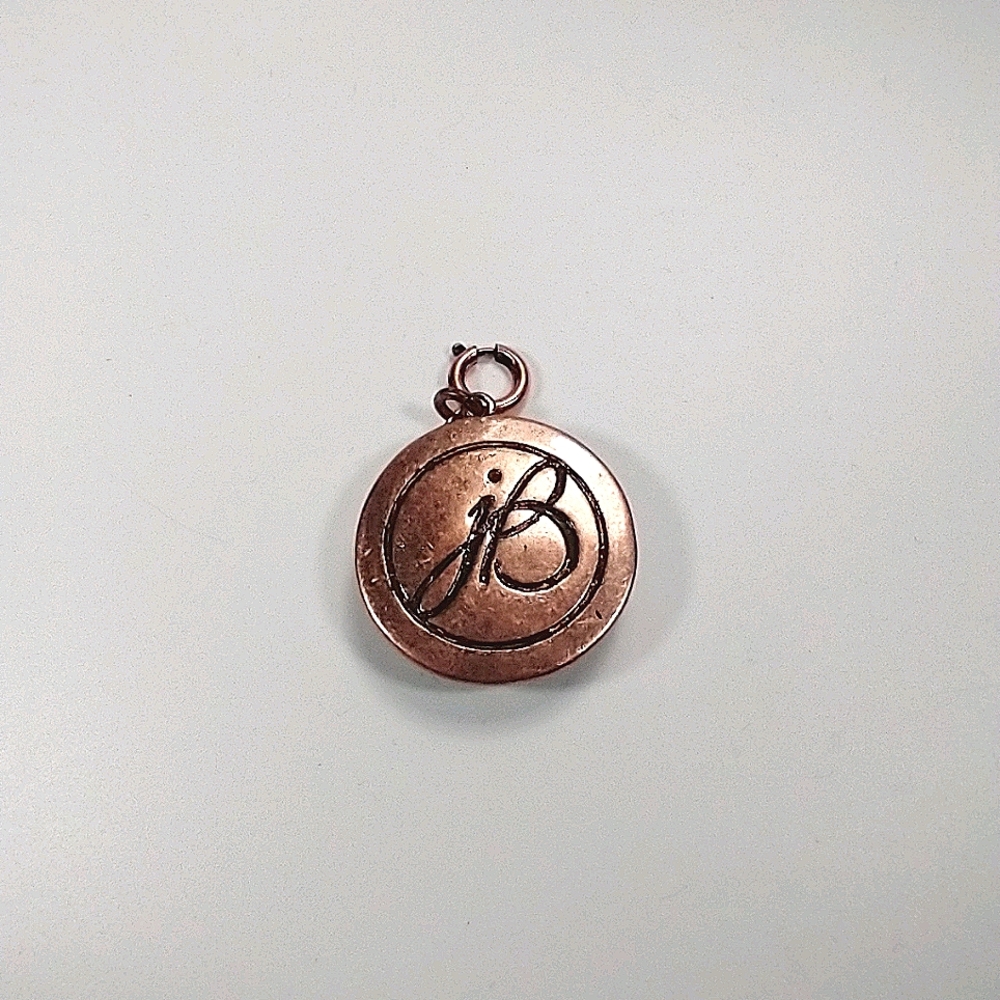 Charm clear round stone, gold tone - Picture 3 of 4
